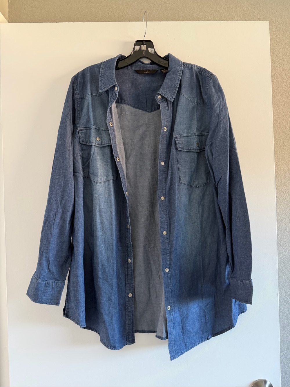 G.I.L.I. Denim Button-Down Shirt in Blue